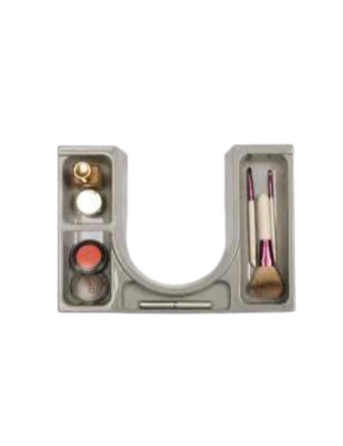 Organizer per coprisifone Omega 2 in ABS grigio per mobile bagno