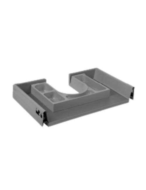 Organizer per coprisifone Omega 2 in ABS grigio per mobile bagno