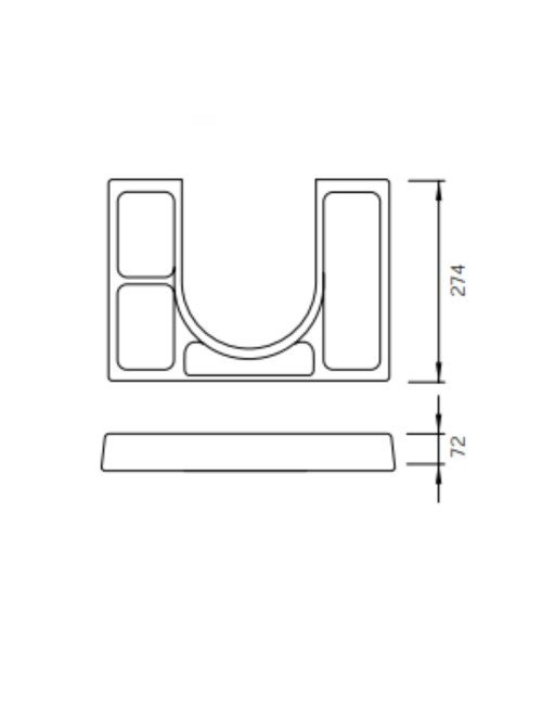 Organizer per coprisifone Omega 2 in ABS grigio per mobile bagno