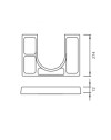 Organizer per coprisifone Omega 2 in ABS grigio per mobile bagno
