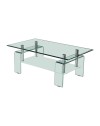 Tavolino con due ripiani in vetro Crystal 100x60x39h