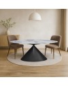 Tavolo ovale Punto con piano effetto marmo e venature blu – 200x80x76H