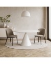 Tavolo rotondo Punto con piano effetto marmo bianco – 150x150x76H