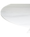 Tavolo rotondo Punto con piano effetto marmo bianco – 150x150x76H
