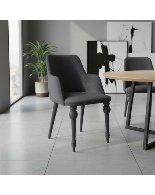 Set 2 Sedie in vellutino grigio con gambe in tinta Zen – Elegante e confortevole