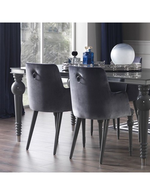 Sedia in Vellutino Grigio Zen – Elegante, Comoda e Facile da Pulire