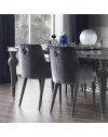 Set 2 Sedie in vellutino grigio con gambe in tinta Zen – Elegante e confortevole