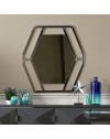 Specchiera esagonale Enzio in metallo cromato – Design moderno ed elegante per soggiorno e zona Living