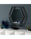 Specchiera esagonale Enzio in metallo cromato – Design moderno ed elegante per soggiorno e zona Living