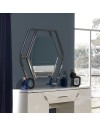 Specchiera esagonale Enzio in metallo cromato – Design moderno ed elegante per soggiorno e zona Living