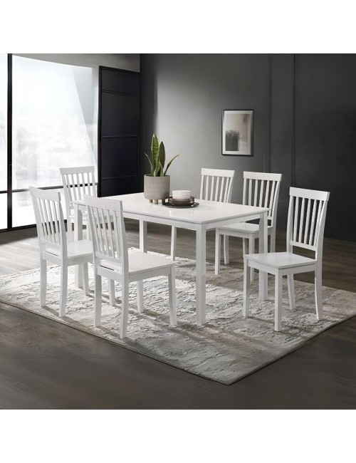 Tavolo rettangolare bianco opaco laccato Dori 140x80x74H