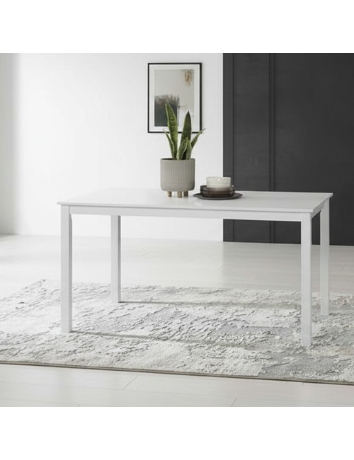 Tavolo rettangolare bianco opaco laccato Dori 140x80x74H