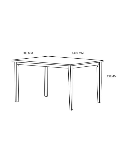 Tavolo rettangolare bianco opaco laccato Dori 140x80x74H