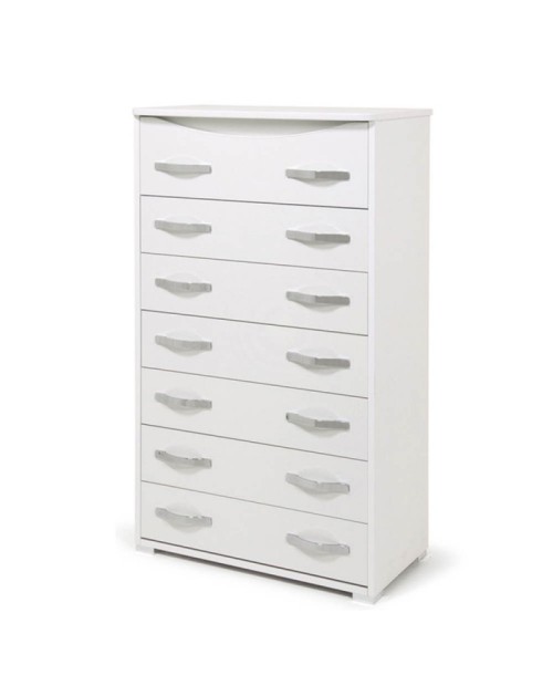Cassettiera 7 cassetti Settimino Maxi colore bianco frassinato