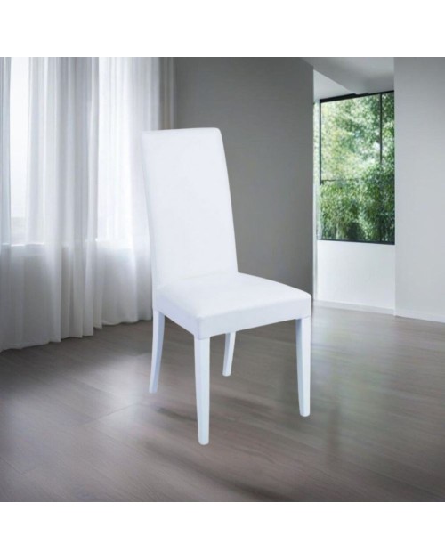 Set 2 Sedie Nancy ecopelle colore bianco