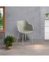 Set 4 Poltrone Shell-P polipropilene colore grigio cemento