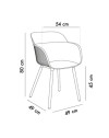Set 4 Poltrone Shell-P polipropilene colore grigio cemento