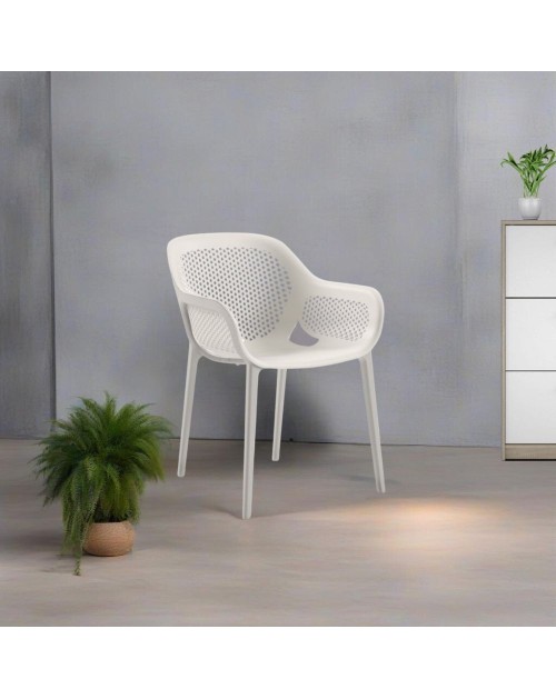 Set 4 Poltrone in polipropilene design Atra colore grigio bianco