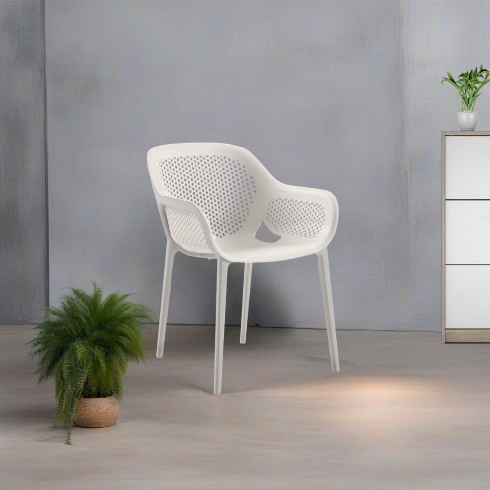 Set 4 Poltrone in polipropilene design Atra colore grigio bianco