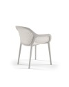 Set 4 Poltrone in polipropilene design Atra colore grigio bianco