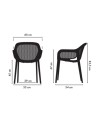 Set 4 poltrone polipropilene design Atra colore caffè beige
