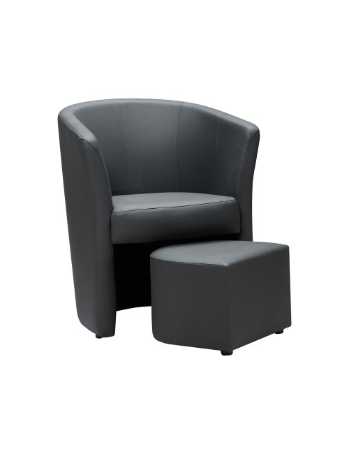 Poltrona Pegasus con pouf estraibile colore grigio scuro