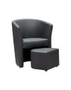 Poltrona Pegasus con pouf estraibile colore grigio scuro