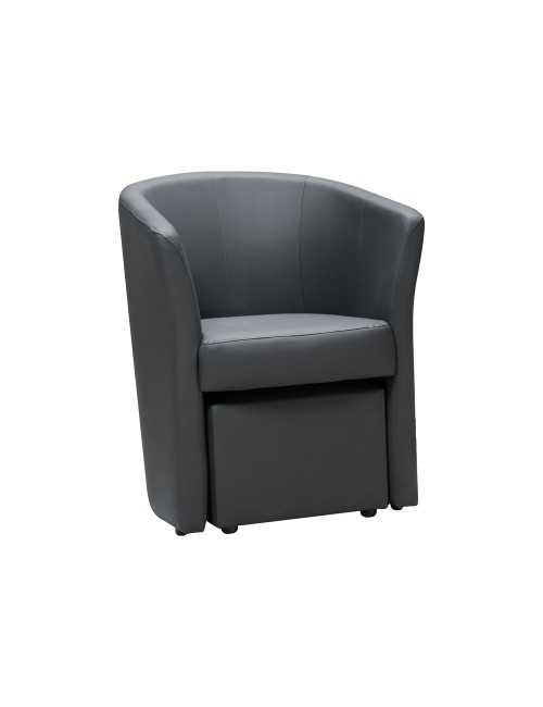Poltrona Pegasus con pouf estraibile colore grigio scuro