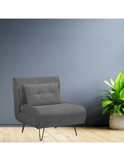 Poltrona letto Quarzo senza braccioli colore grigio scuro