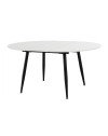 Tavolo rotondo allungabile Cordelia bianco con gambe nere 120x120x75