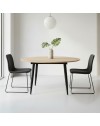 Tavolo rotondo allungabile Cordelia rovere con gambe nere 120x120x75