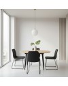 Tavolo rotondo allungabile Cordelia rovere con gambe nere 120x120x75