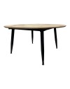 Tavolo rotondo allungabile Cordelia rovere con gambe nere 120x120x75
