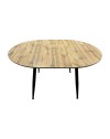 Tavolo rotondo allungabile Cordelia rovere con gambe nere 120x120x75