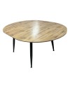 Tavolo rotondo allungabile Cordelia rovere con gambe nere 120x120x75