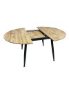 Tavolo rotondo allungabile Cordelia rovere con gambe nere 120x120x75