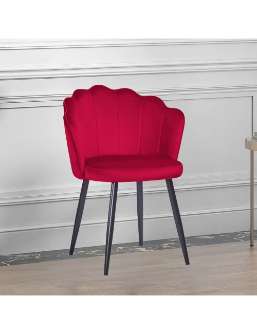 Sedia per Soggiorno Omni Velluto Colore Rosso Offerta