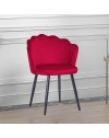 Set 4 sedie per soggiorno Omni velluto colore rosso