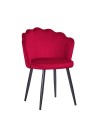 Set 4 sedie per soggiorno Omni velluto colore rosso