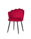 Set 4 sedie per soggiorno Omni velluto colore rosso