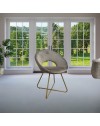 Set 2 poltroncine da salotto Etere velluto grigio e gambe oro