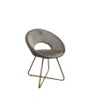 Set 2 poltroncine da salotto Etere velluto grigio e gambe oro