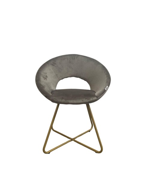 Poltroncina da Salotto Etere Velluto Grigio e Gambe Oro Prezzo