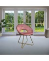 Set 2 poltroncine da salotto Etere velluto rosa e gambe oro