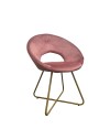 Set 2 poltroncine da salotto Etere velluto rosa e gambe oro