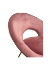 Set 2 poltroncine da salotto Etere velluto rosa e gambe oro