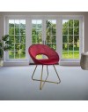 Set 2 poltroncine da salotto Etere velluto rosso e gambe oro