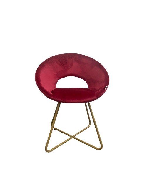 Poltroncina da Salotto Etere Velluto Rosso e Gambe Oro Prezzo