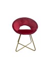 Set 2 poltroncine da salotto Etere velluto rosso e gambe oro