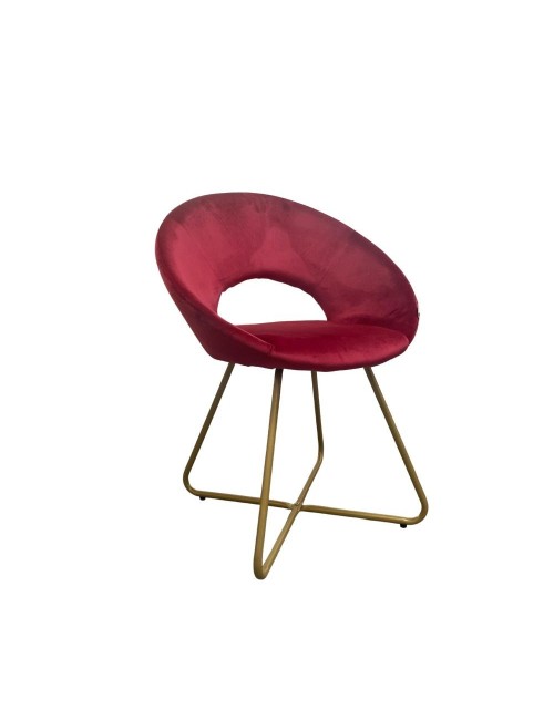 Poltroncina da Salotto Etere Velluto Rosso e Gambe Oro Prezzo
